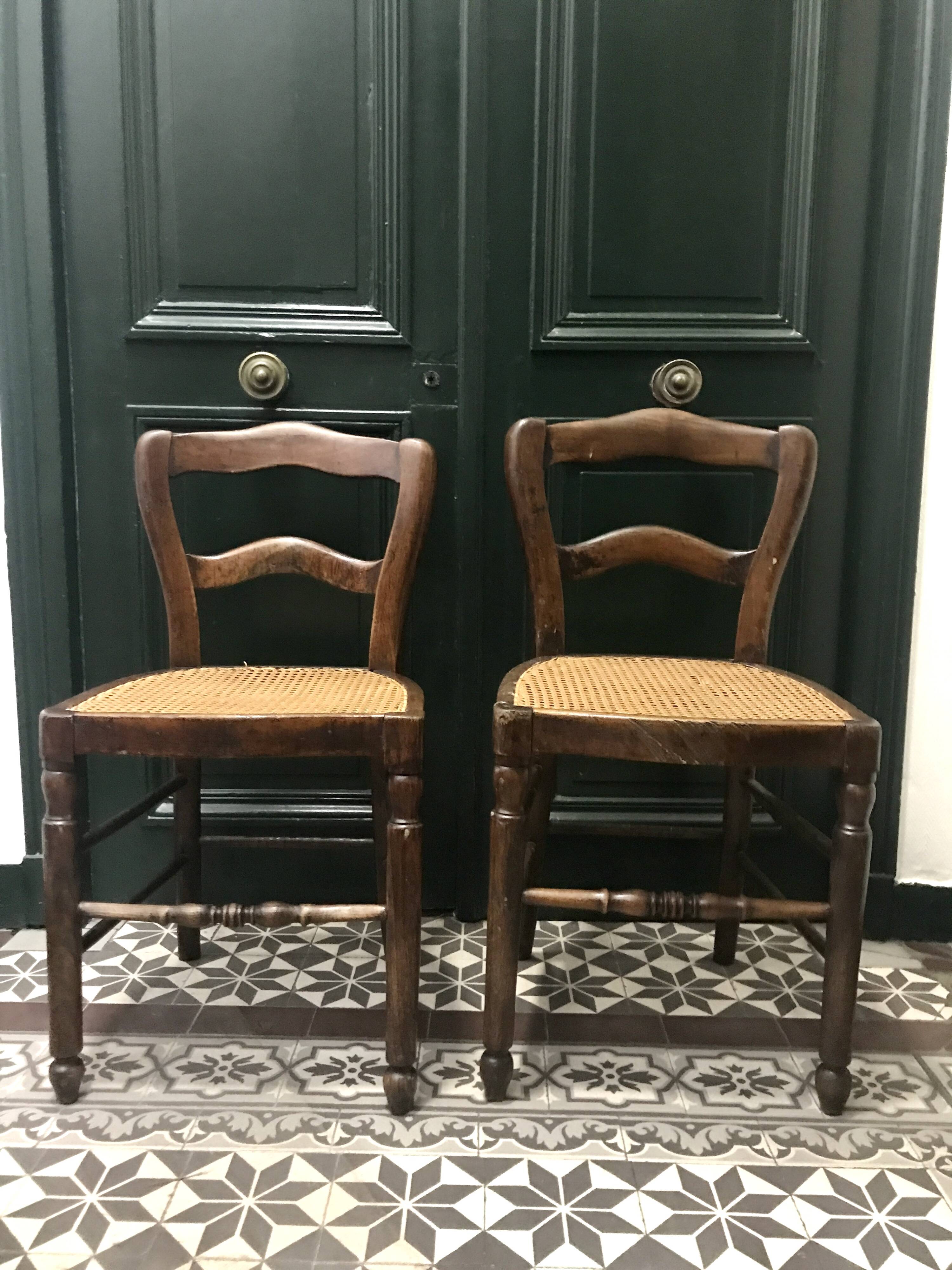 Pair of cane chairs