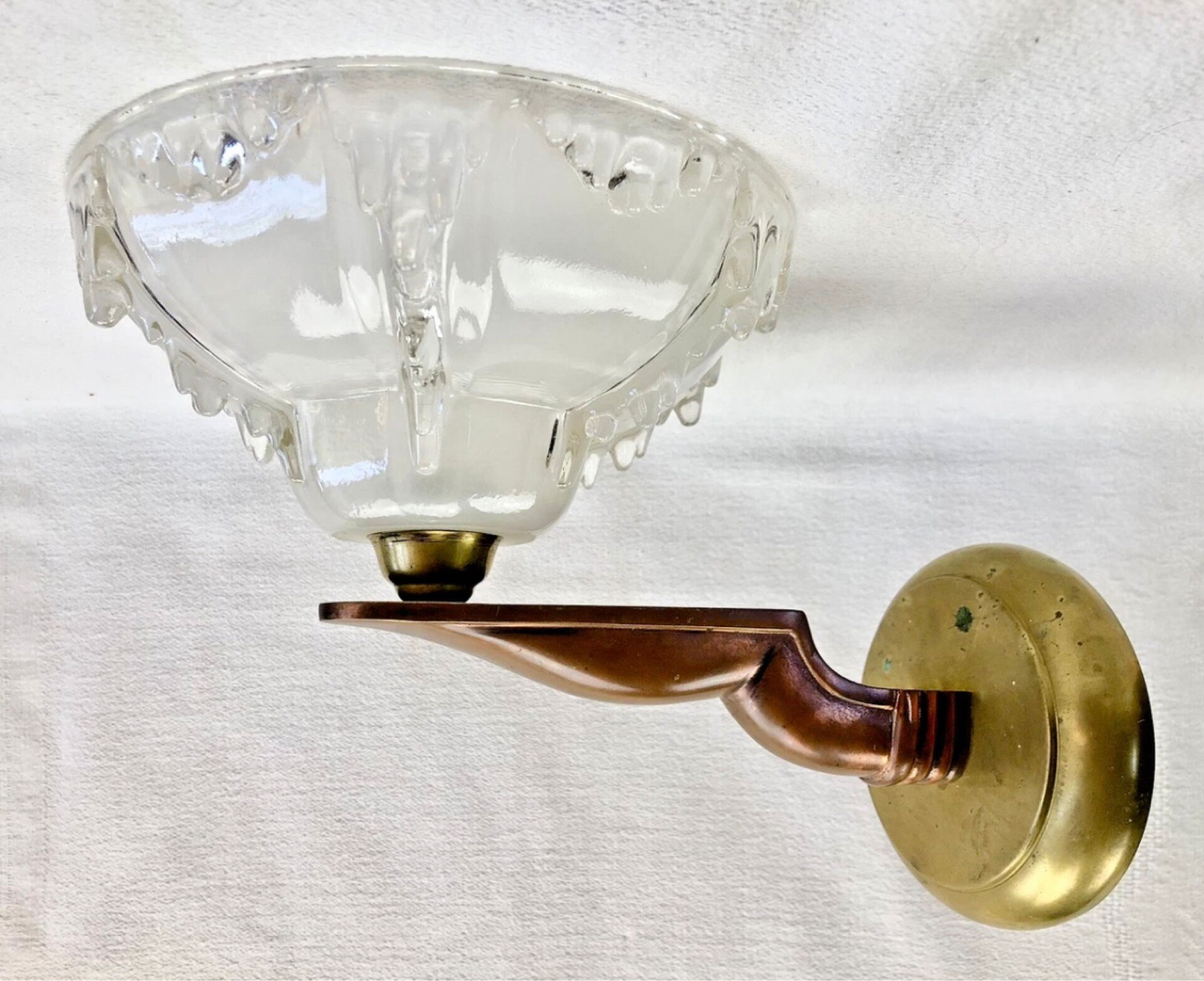 Vintage Streamline Ship bronze Art Deco wall light Ezan