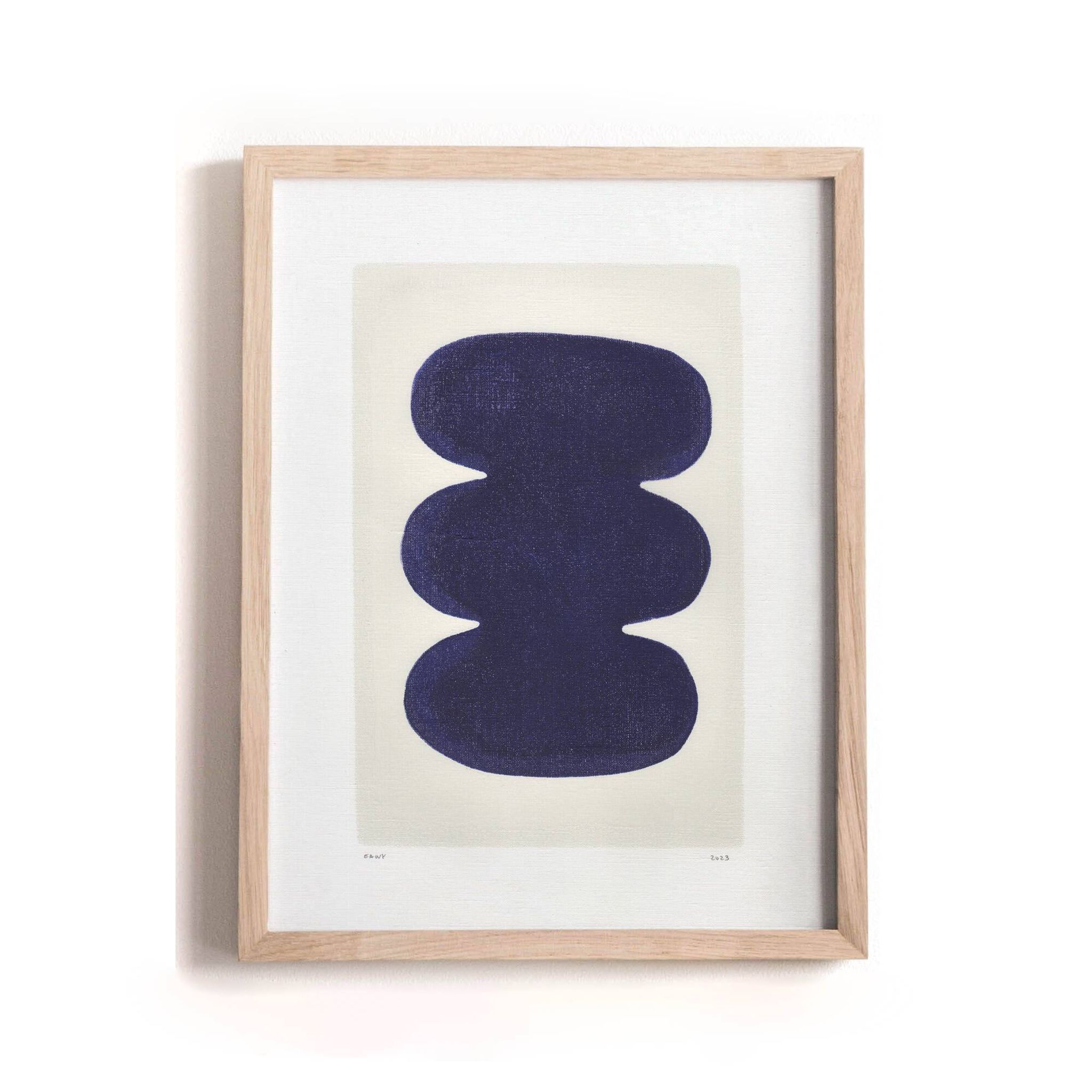 Peinture abstraite sur papier signée Eawy