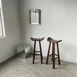 Pair of brutalist high stools