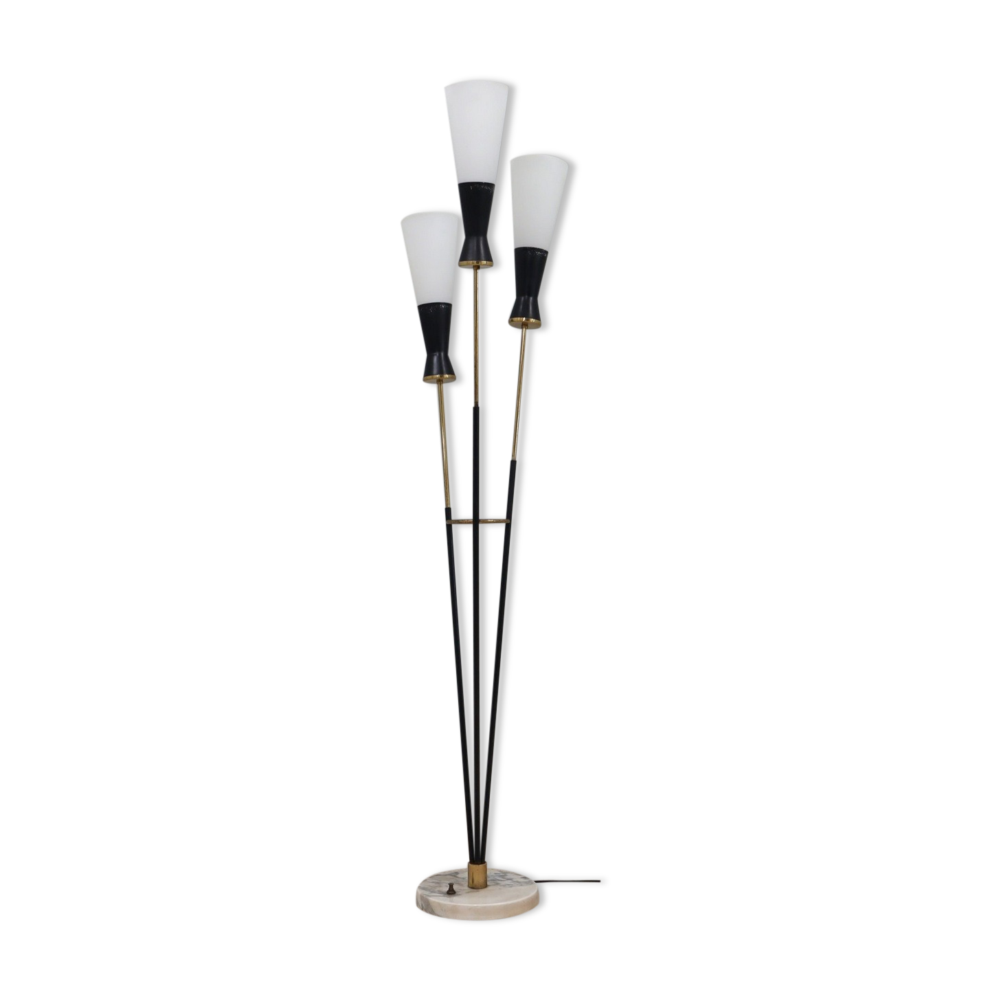 Mid century opaline glass floor lamp
