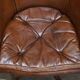 Vintage Patinated Leather Chesterfield Swivel Captain's Armchair