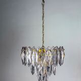 Chandelier JT Kalmar, verre taillé, 3 niveaux, Autriche, années 1970.