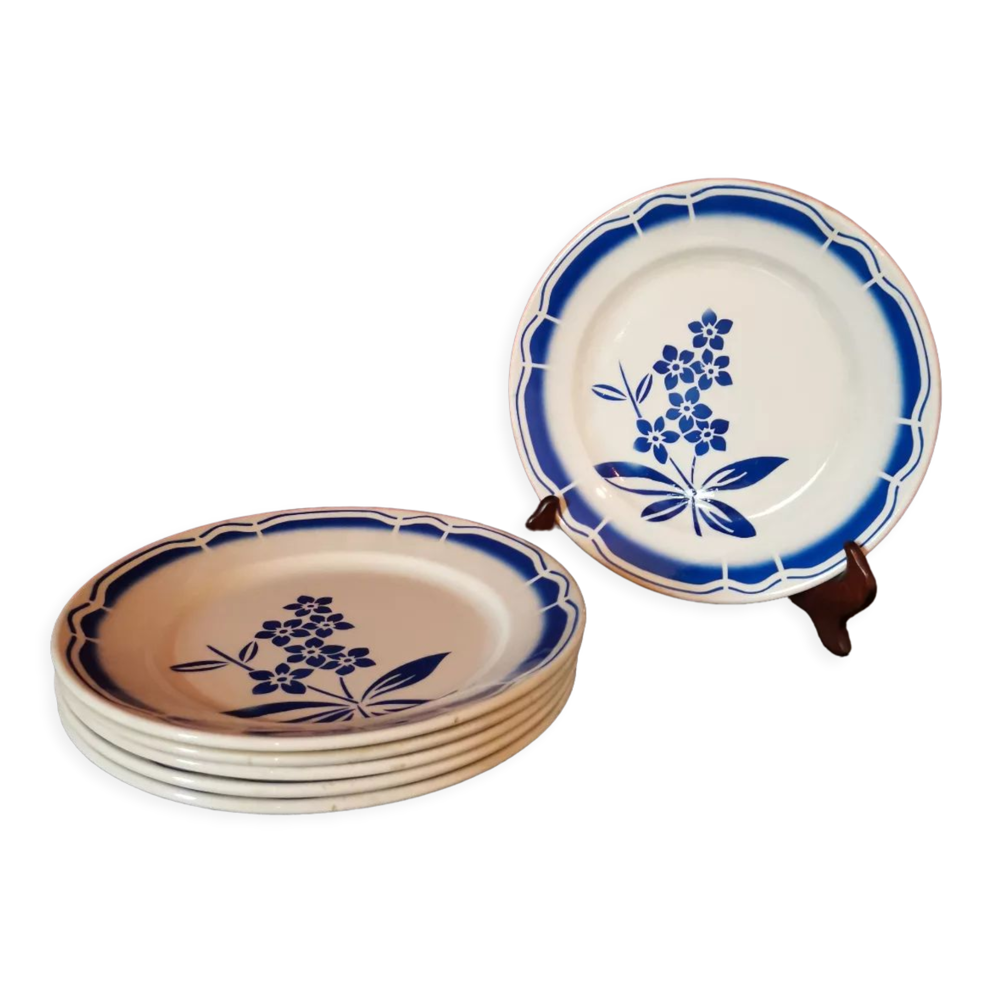 Blue flower plates Badonviller