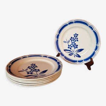 Assiettes fleurs bleues Badonviller