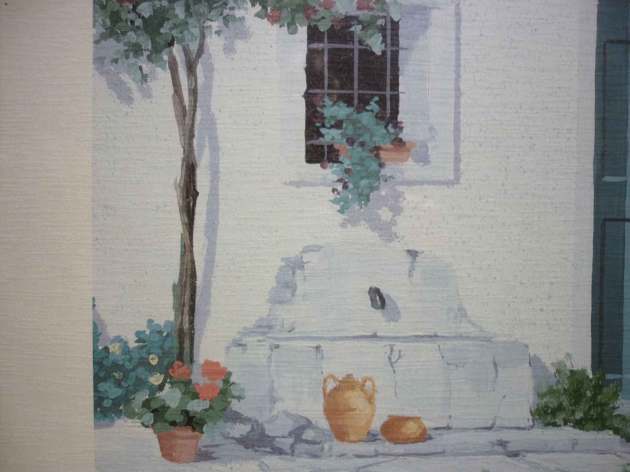 Painting “La Fontanella” lithograph signed G. Zuppini