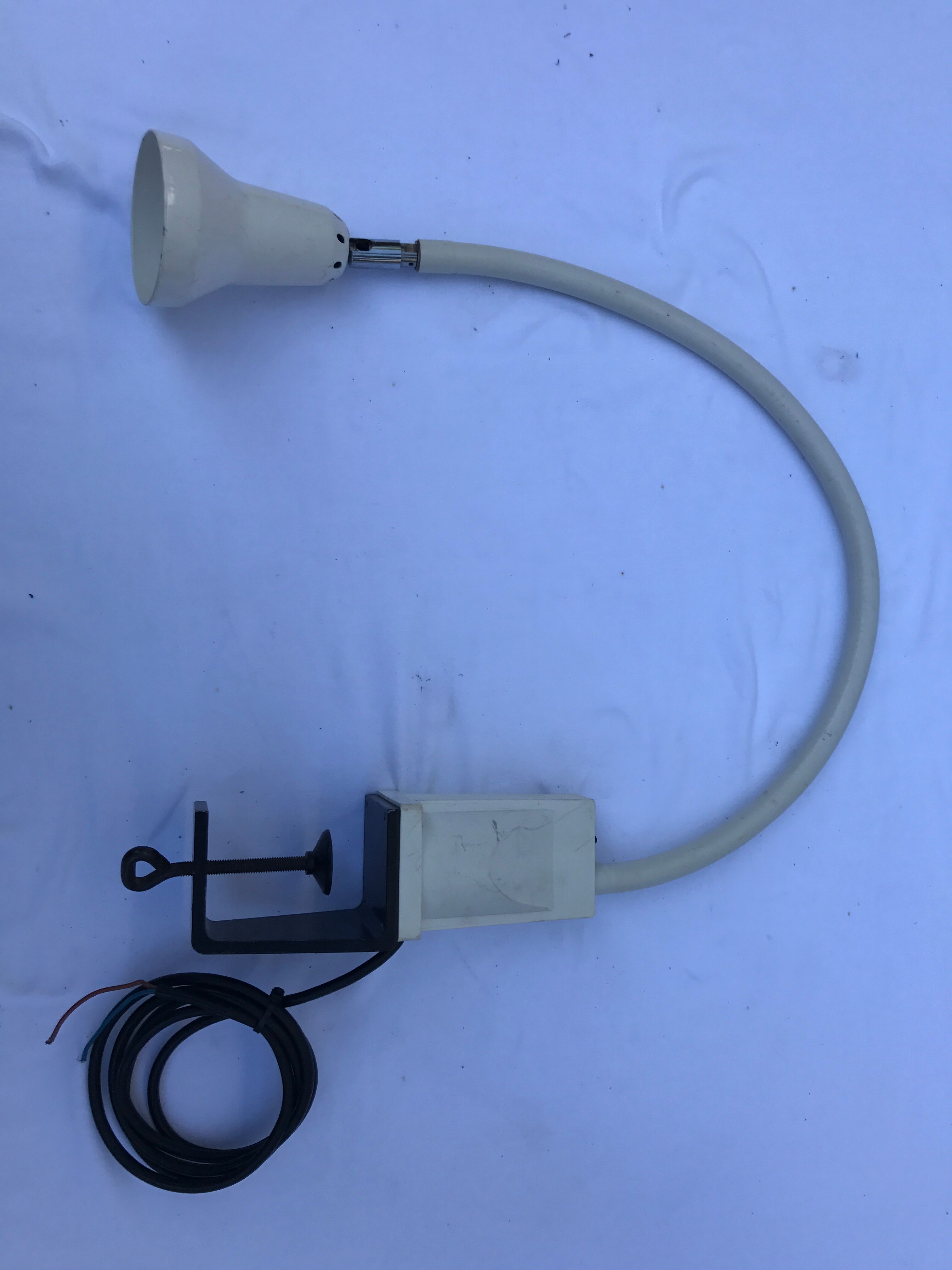 Lampe médicale architecte bras flexible & tête metal blanc