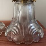 Pair of holophane glass wall lights
