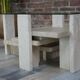 Table basse en travertin et verre design Willy Ballez