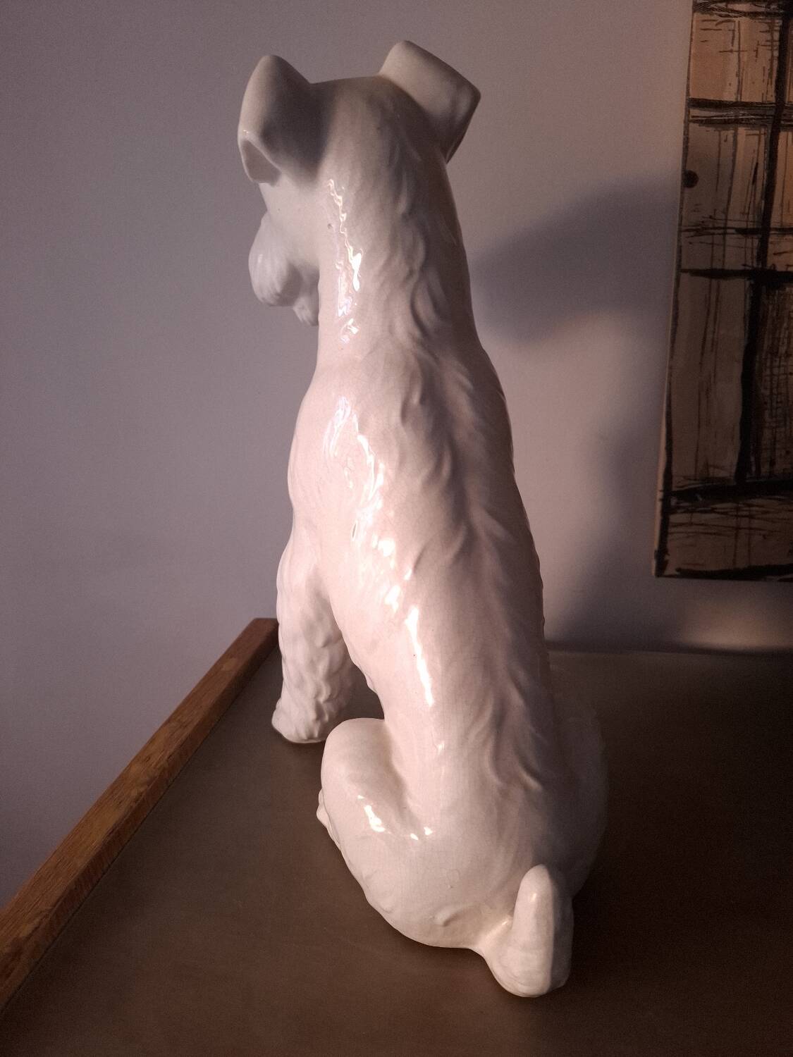 Fox Terrier Cracked Ceramic Dog