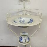 Coiffeuse en fer forgé ancienne / Meuble de toilette vintage