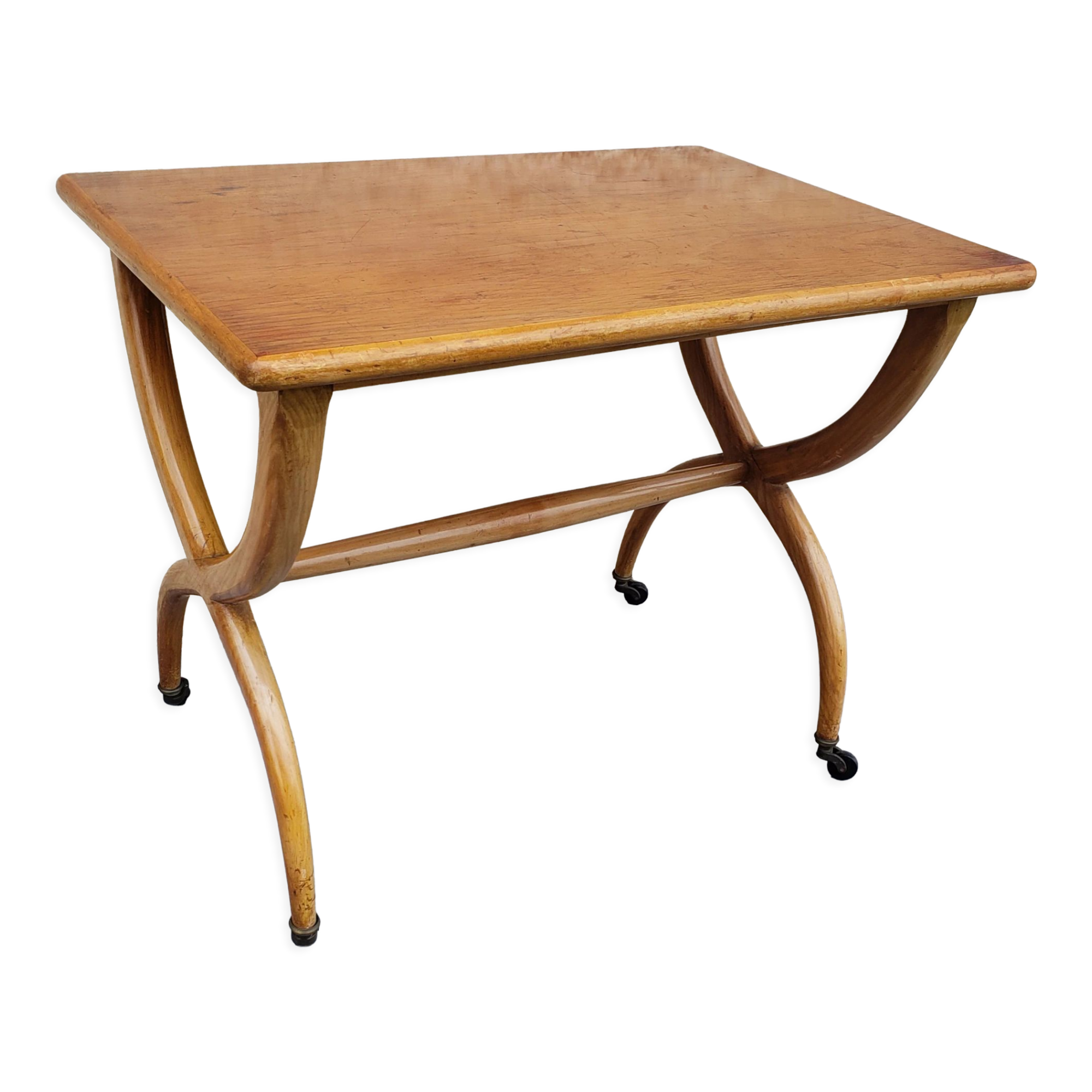 Side table on wheels Italian design 50s