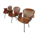 Mid Century Italian 3-seat Bench by Carlo Ratti, 50's