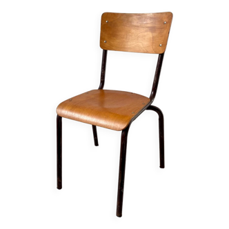 School chair Tubauto France vintage 60s