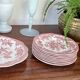 Lot de 8 assiettes faïence Wedgwood modèle faisan asiatique rose