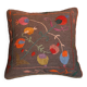 Coussin Suzani colorés en laine brodé fait-main