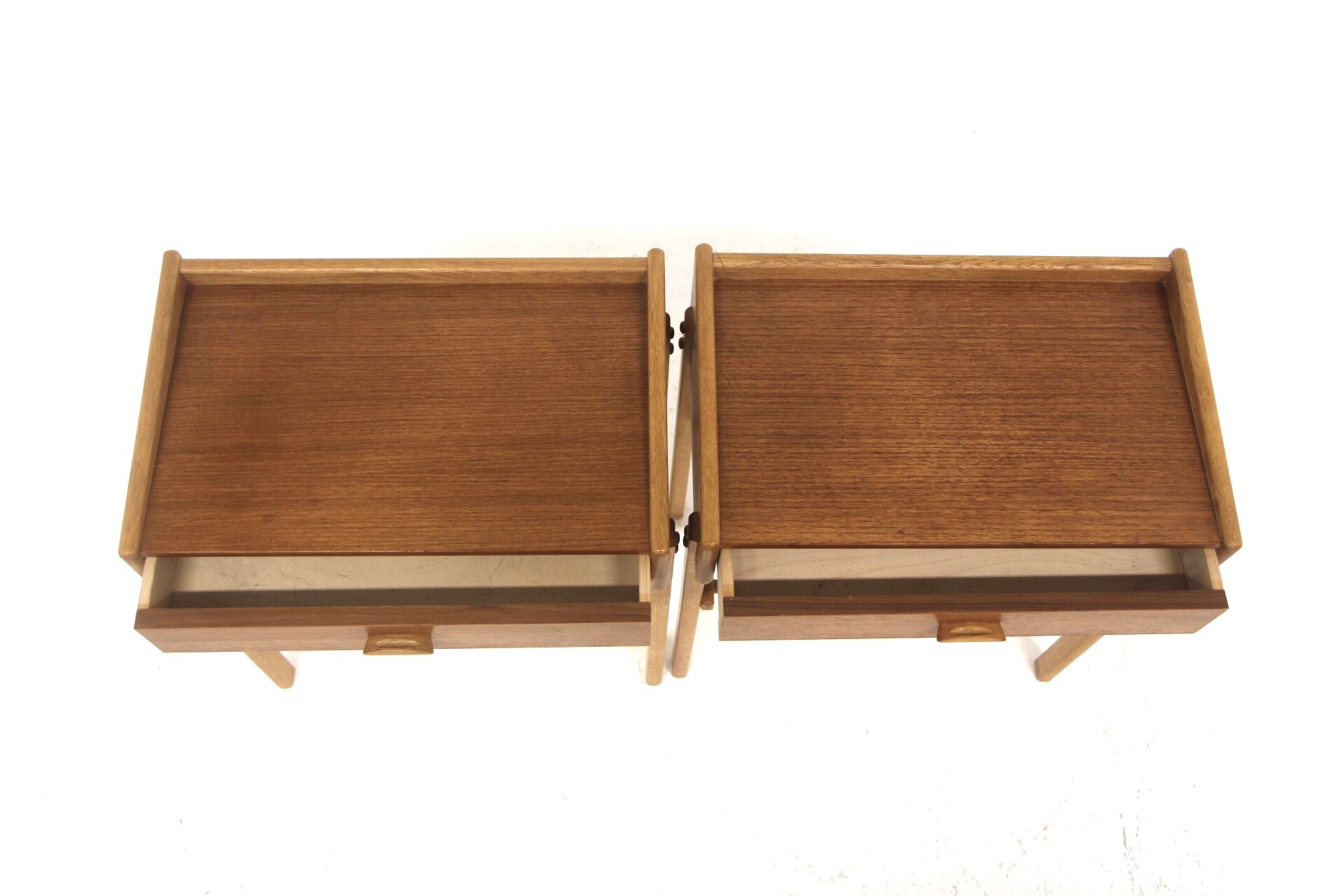Set of 2 Scandinavian teak bedside tables, Sweden, 1960.