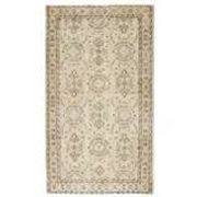 Tapis turc Oushak fait main en laine et coton beige des années 1970 115x202