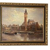 Painting by jean pierre croupie the befroi of calais