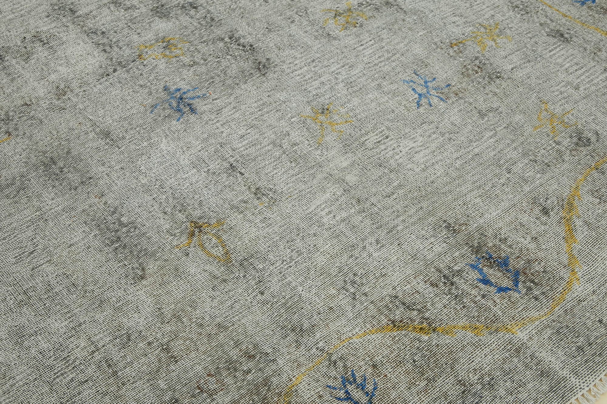 Handmade oriental 1980s 268 cm x 365 cm grey wool carpet