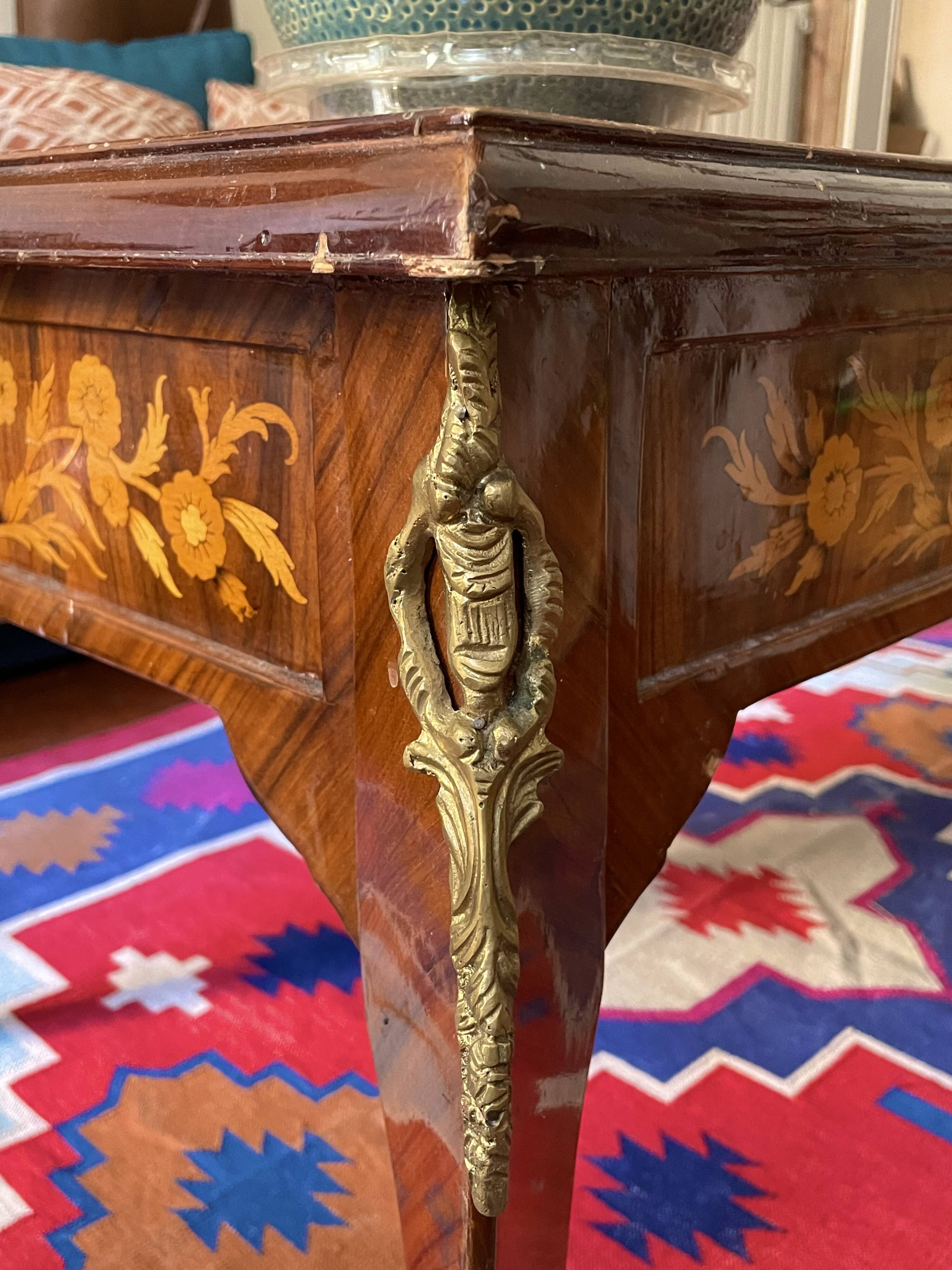 Antique marquetry coffee table