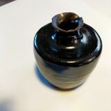 Black ceramic vase