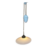 Lampe suspendue antique réglable – opaline et porcelaine