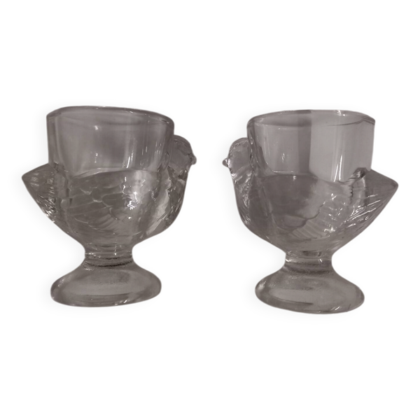 Paire de coquetiers ''cocotte