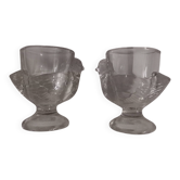 Pair of egg cups "cocotte"