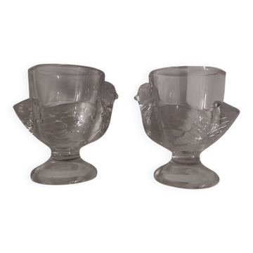Pair of egg cups "cocotte"