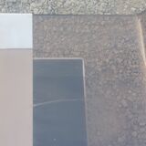 Coffee table from the 70s in chromed steel and smoked plexiglass double swivel trays
