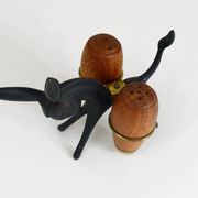 Set of salt and pepper shakers donkey Walter Bosse, Herta Baller, Austria, 1950s