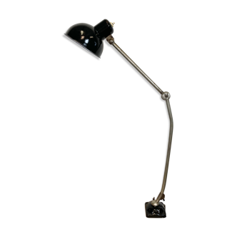 Industrial black enamel desk lamp, 1950s