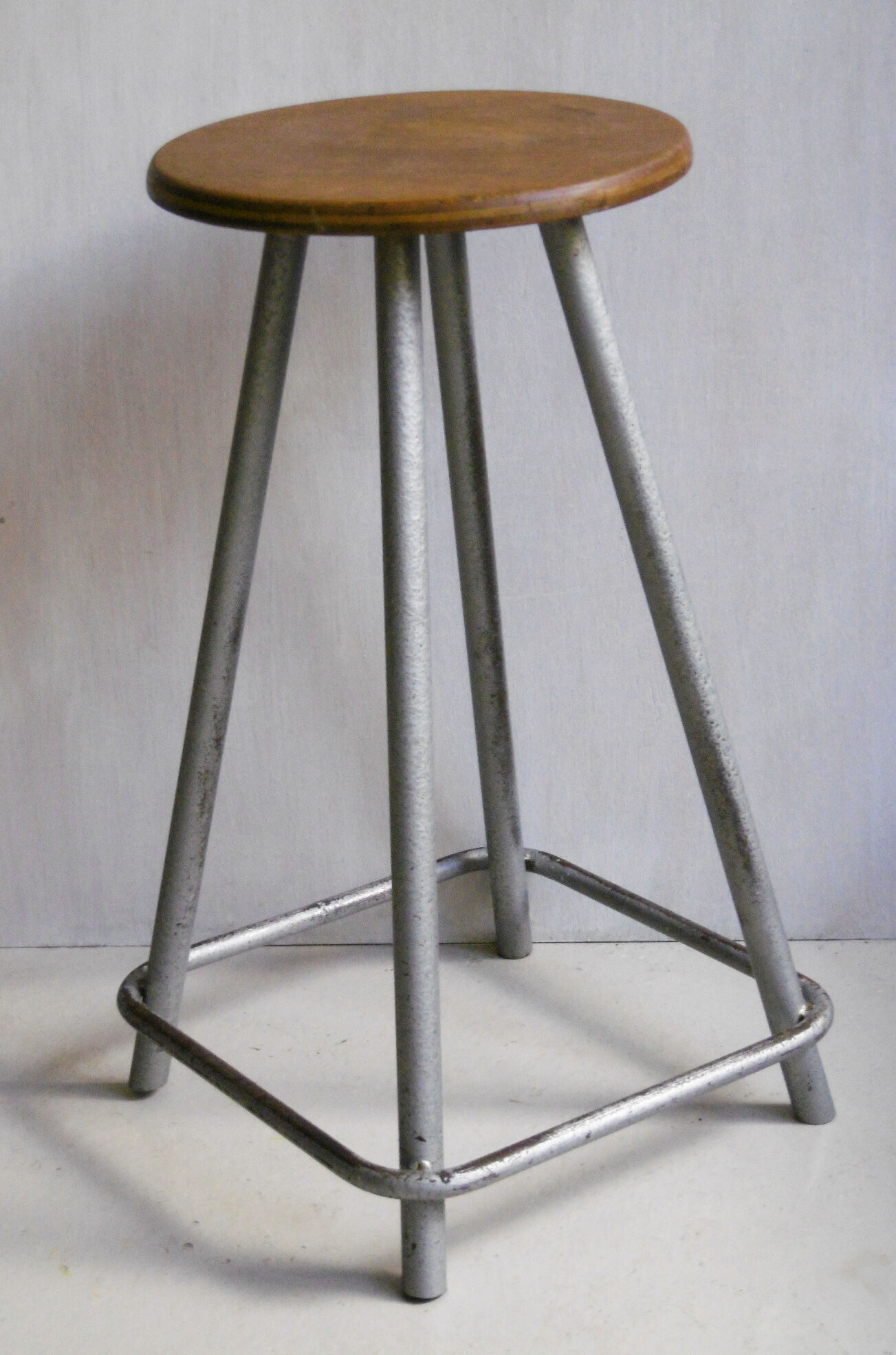 Wood and metal stool