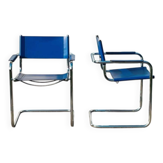 Pair of Bauhaus chairs, type MG5, by M. Grassi. Vintage 1980s