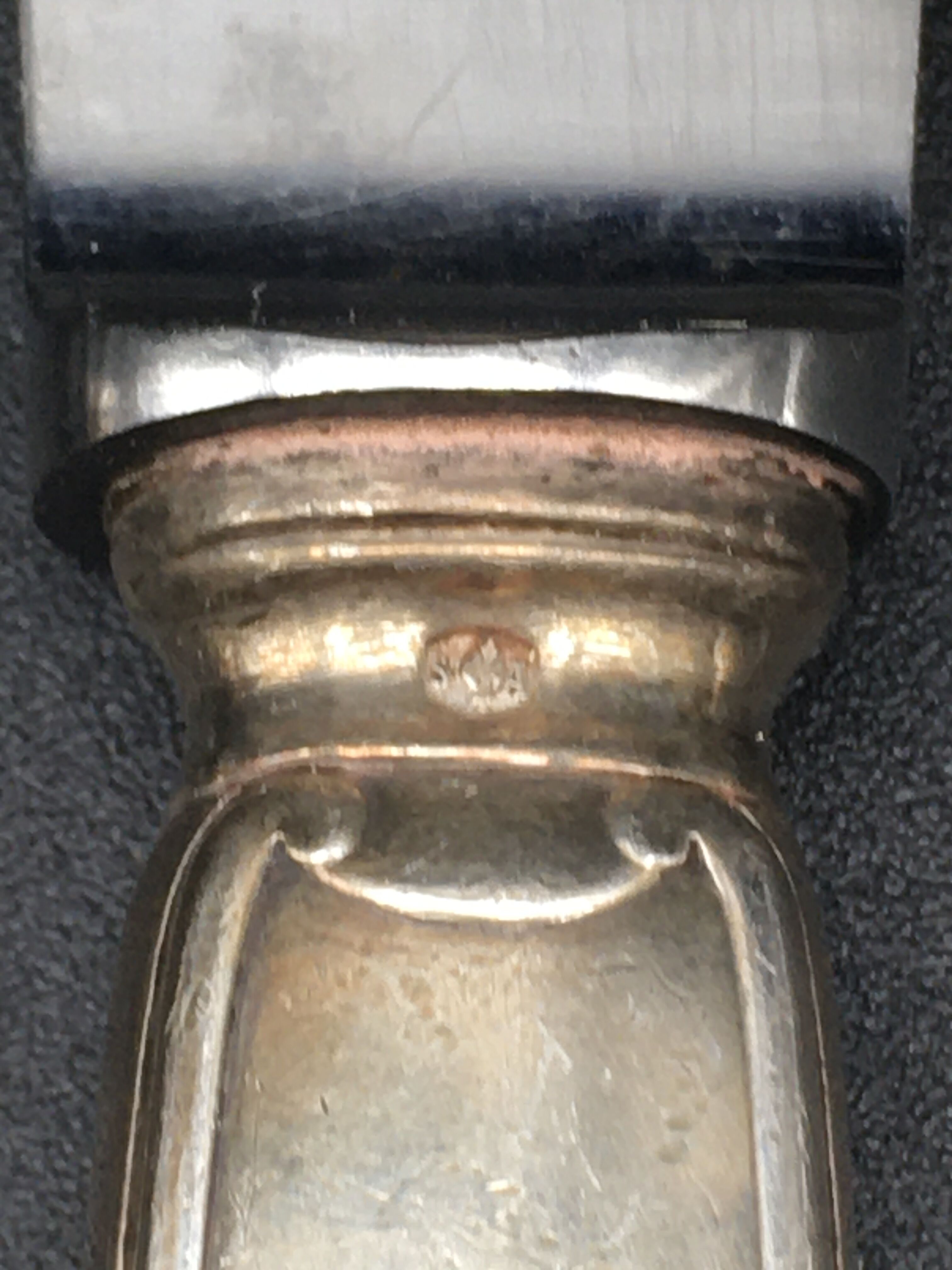 6 table knives in silver metal model coquille