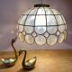 Vintage XXML lampshade pendant lamp in mother-of-pearl and brass