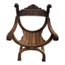 Armchair, Dagobert chair carved wood 19th