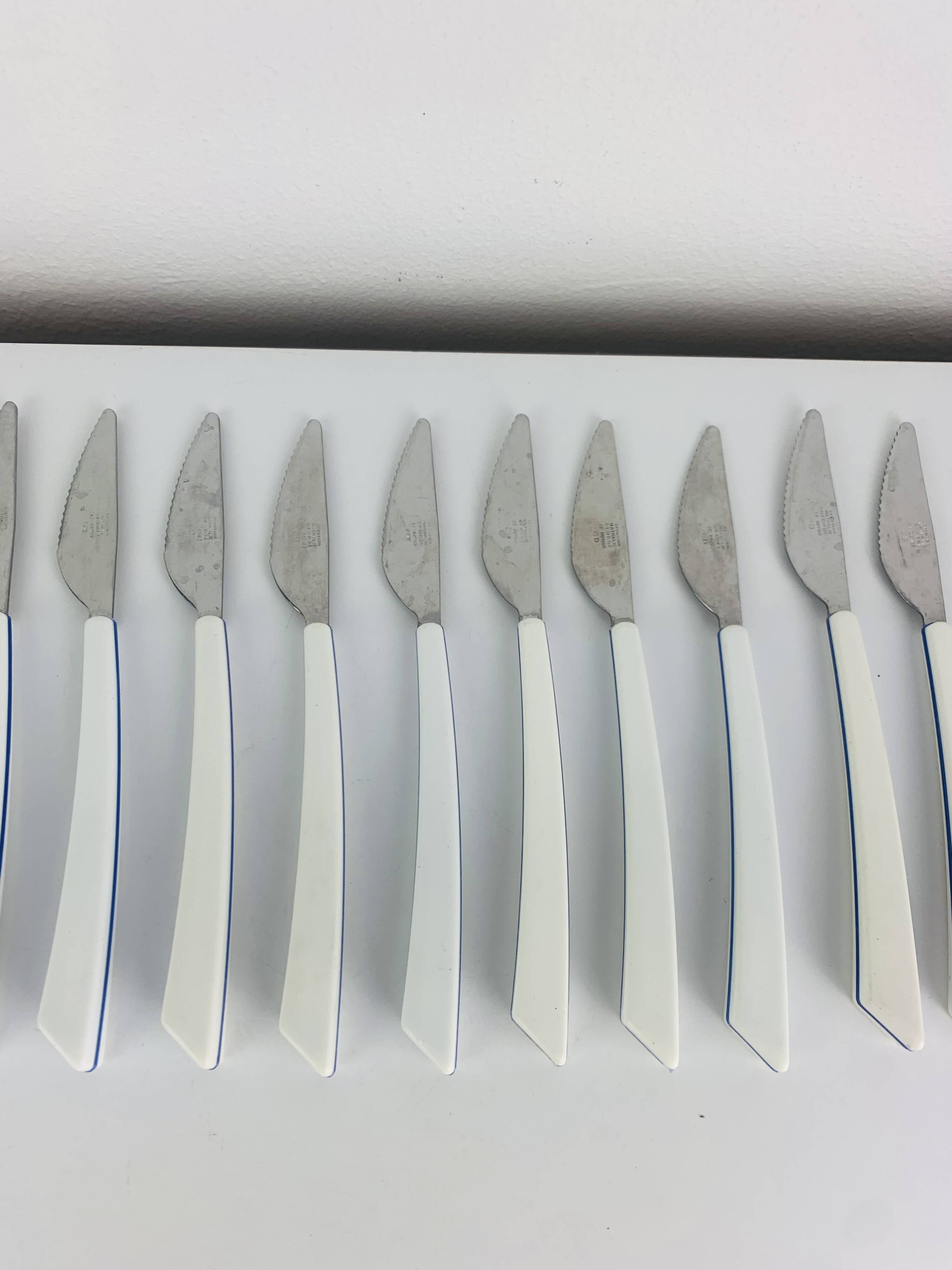 14 knives by Nathalie George for Air France, stainless steel, vintage