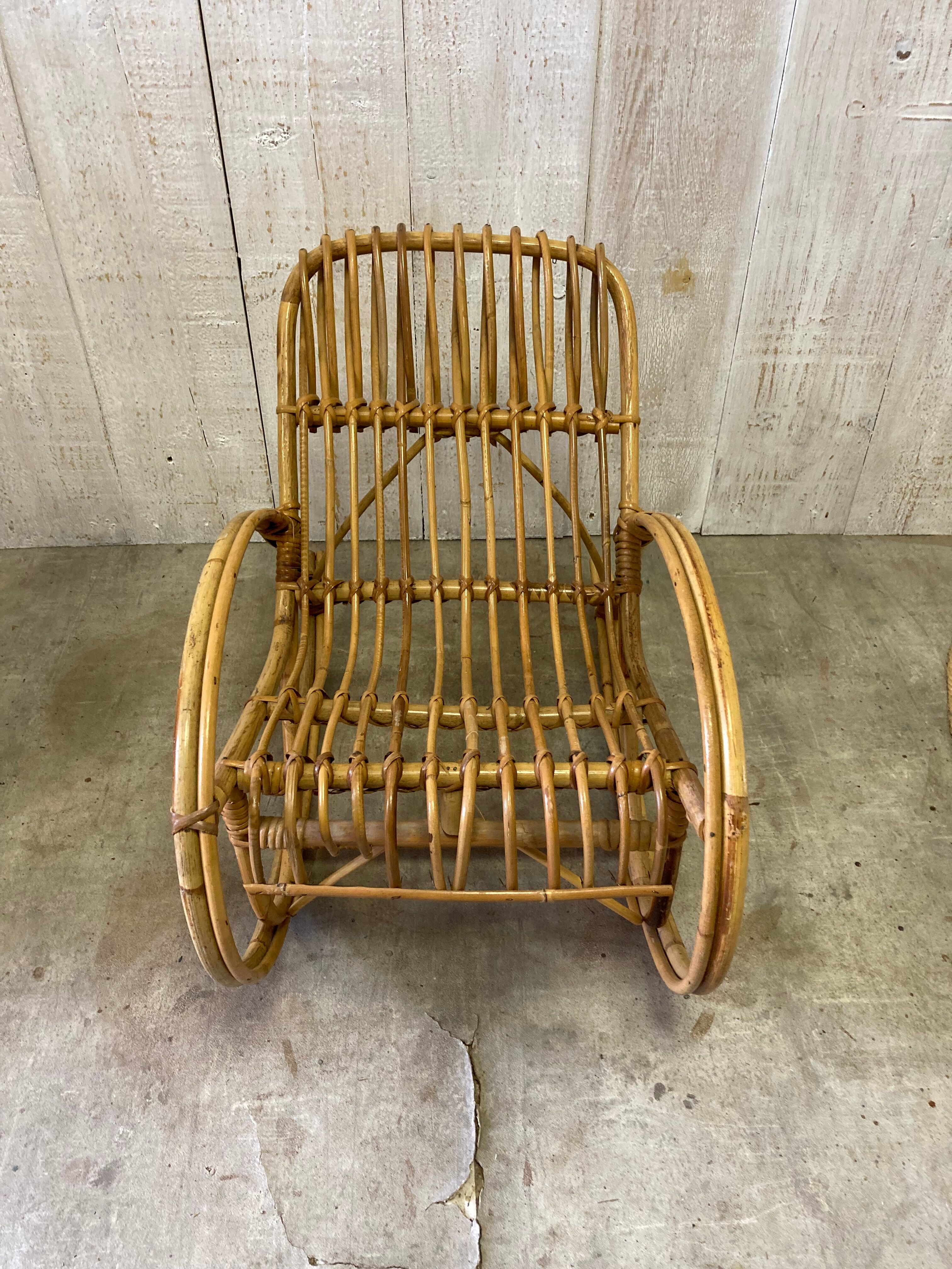 Vintage rattan rocking chair