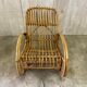 Fauteuil bascule rotin vintage
