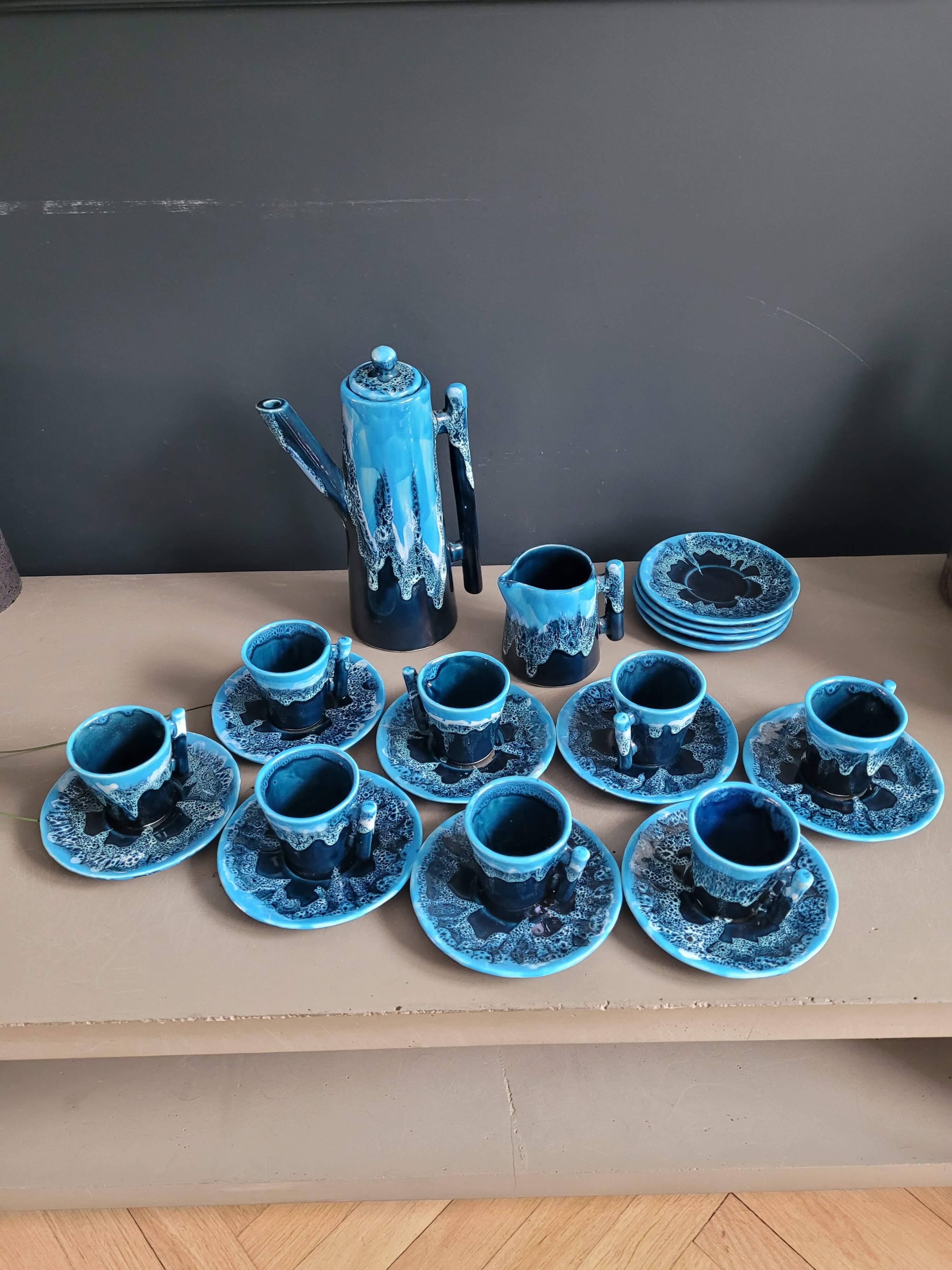Vallauris blue coffee set - 22 pieces