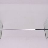 curved Glass coffee table 1980s Italy