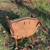 Armchair Voltaire Louis Philippe in wood green velvet XIX