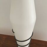 Lampe vintage en opaline et métal