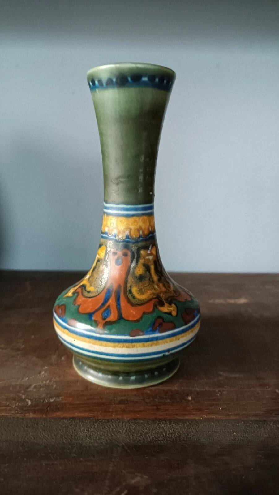 Ceramica VASO portafiori manifattura gouda Liberty decoro rondo