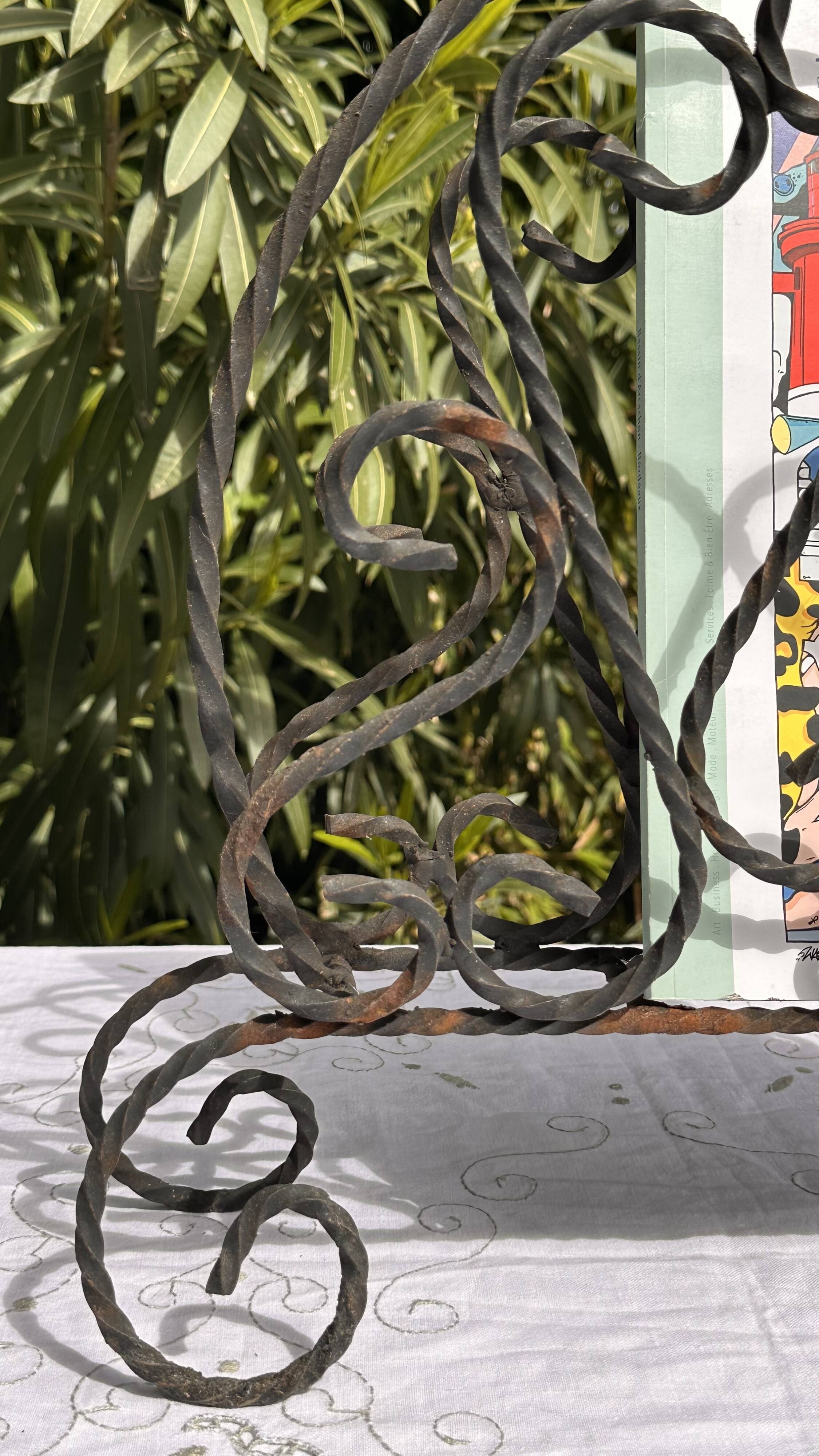 Vintage Magazine Rack - Twisted Wrought Iron Magazine or Vinyl Record Holder