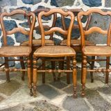 Set of 5 canned bistro chairs