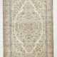 5x9 faded beige wool handknotted oushak rug, 276x166cm