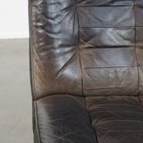 Gray Leather Vintage Design Armchair from the 1970s